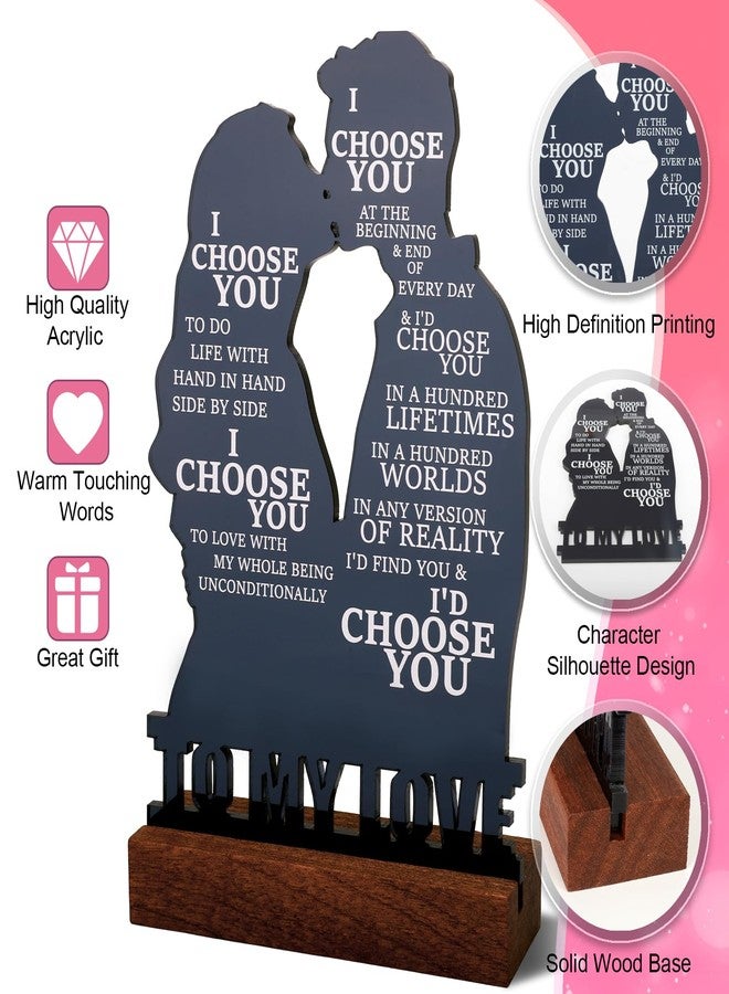 Heartfelt Gifting لوحة أكريليك رومانسية لزوجين يتبادلان القبلات - هدية حب مميزة له ولها - ديكور ذكرى زواج "أختارك" - هدية مثالية للحبيب أو الحبيبة في عيد الحب أو عيد الميلاد أو عيد الميلاد - Image 3